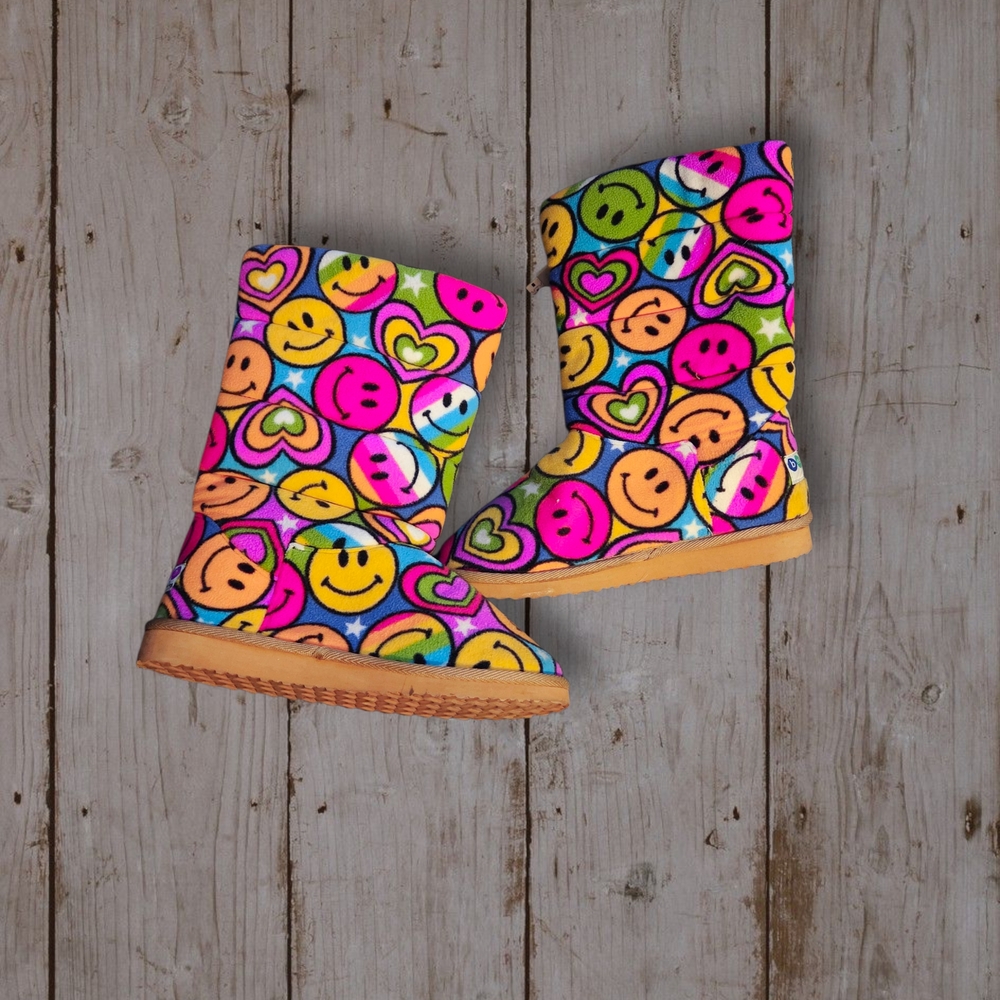 Melissa & Doug Colorful Smiley Face Kids Boots